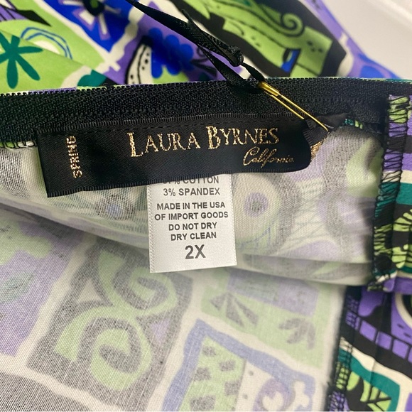 Pinup Girl Clothing Laura Byrnes California Wiggle Skirt Tiki Tile Print 2X - Picture 7 of 9